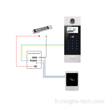 Téléphone de porte d&#39;interphon vidéo IP avec verrouillage magnétique